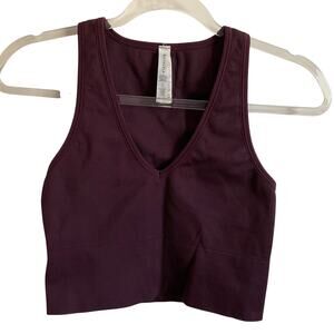 Athleta Aurora Cropped Ribbed Tank Top - Dark Purple - Size Small Athletic Gym